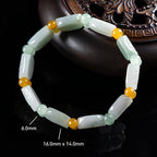 Natural Burmese Jade Carved Turtle Pattern Stretch Bracelet jade BMjade