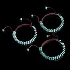 Handwoven Natural Blue Jadeite Peace Buckle Bracelet for Women jade BMjade