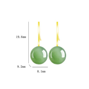 Spinach Green Burmese Jadeite Earrings – Natural Real Jade in S925 Silver jade BMjade