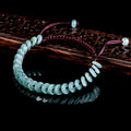 Handwoven Natural Blue Jadeite Peace Buckle Bracelet for Women jade BMjade