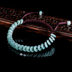 Handwoven Natural Blue Jadeite Peace Buckle Bracelet for Women jade BMjade