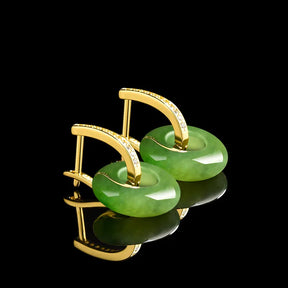 Real Burmese Green Jade Donut Drop Earrings – Natural Jade Jewelry jade BMjade