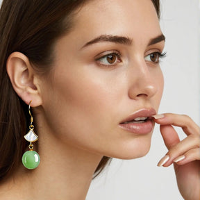 S925 Natural Burmese Jade Bead Drop Earrings – Real Jade Earrings jade BMjade