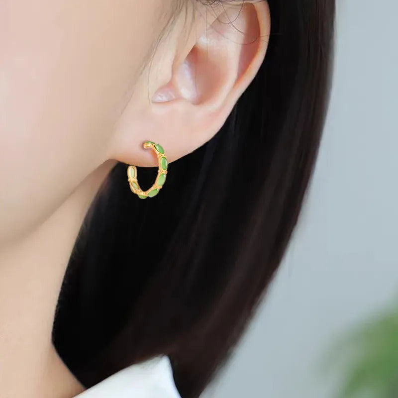 Real Burmese Jade Bead Drop Earrings – Natural Jade Jewelry jade BMjade