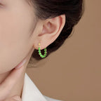 Real Burmese Green Jade Bead Chain Earrings – S925 Silver Jewelry jade BMjade