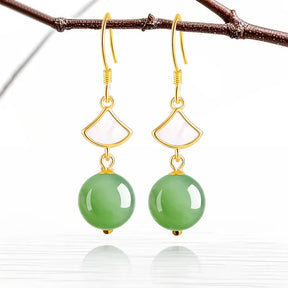 S925 Natural Burmese Jade Bead Drop Earrings – Real Jade Earrings jade BMjade