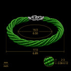Natural Green Jadeite Twisted Bead Bracelet Handmade Jade Jewelry