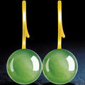 Spinach Green Jadeite Earrings – S925 Silver, Elegant Jewelry for Harmony & Luck