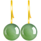 Spinach Green Burmese Jadeite Earrings – Natural Real Jade in S925 Silver jade BMjade
