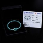 Blue Green Jade Lotus Bracelet for Women