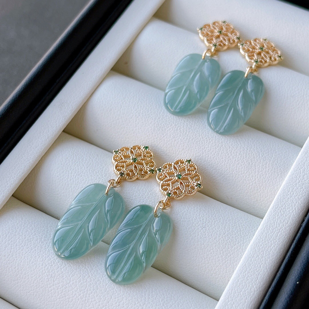 18K gold Jade earrings jade bmjade   