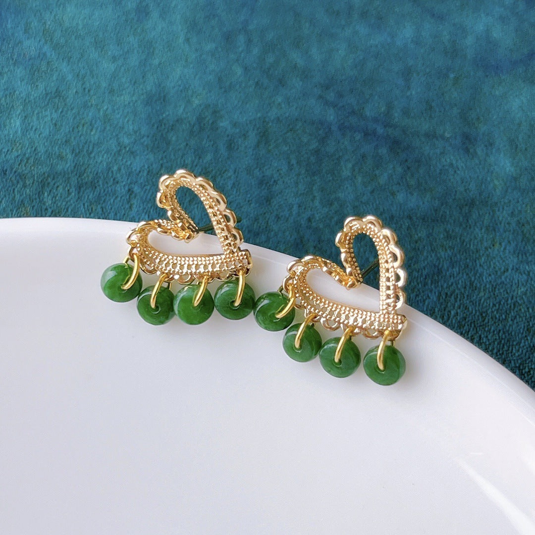 14K gold Jade Earrings jade bmjade   